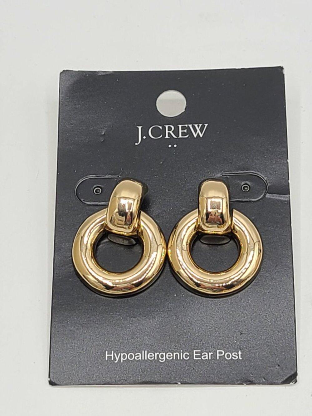 J Crew Factory Gold Tone Door Knocker Earrings NWT